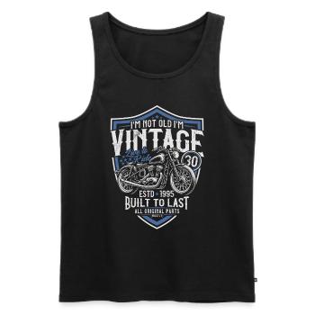 1995 Vintage Born Motorcycle Birthday Gift - Men's Premium Organic Tank Top - black - Front - Michal (187cm)
