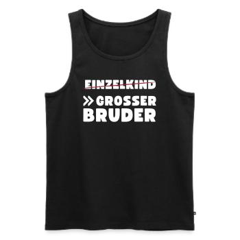 Einzelkind Großer Bruder - Männer Premium Bio Tank Top - Schwarz - Vorne - AI Model Male 178 light (178cm)
