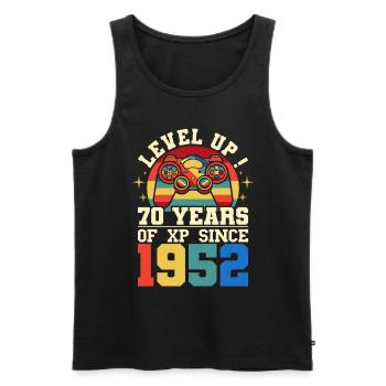 Level 70 1952 Birthday Gamer 70 years - Men's Premium Organic Tank Top - black - Front - AI Model Male 178 light (178cm)