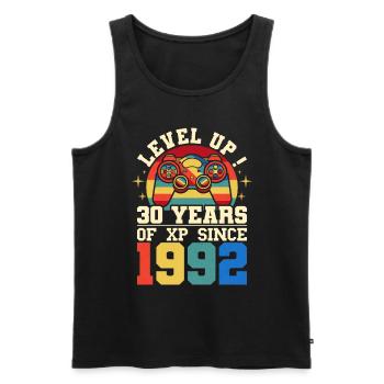 Level 30 1992 Geburtstag Gamer 30 Jahre - Männer Premium Bio Tank Top - Schwarz - Vorne - AI Model Male 178 light (178cm)