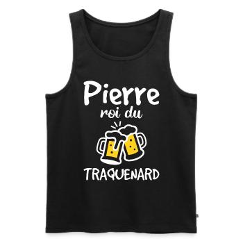 Pierre Roi Du Traquenard - Humour De Pierre - Débardeur bio Premium Homme - noir - Devant - Michal (187cm)