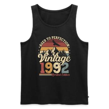 1992 Naissance vintage anniversaire - Débardeur bio Premium Homme - noir - Devant - Michal (187cm)