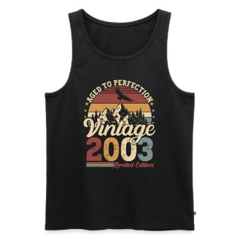2003 Born Vintage 20 Birthday - Men's Premium Organic Tank Top - black - Front - AI Model Male 178 light (178cm)