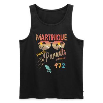 Idee cadeau La Martinique un petit paradis - Débardeur bio Premium Homme - noir - Devant - Michal (187cm)