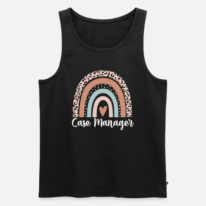Fallmanager Regenbogenleopard Lustiger Fallmanager - Männer Premium Bio Tank Top - Schwarz