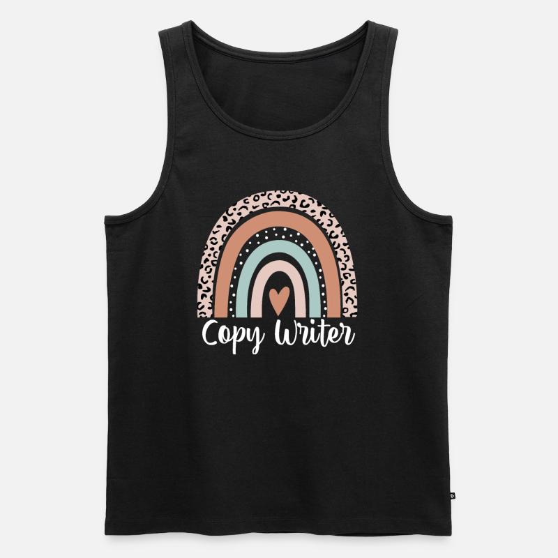 Copywriter Rainbow Leopard Lustiger Texter - Männer Premium Bio Tank Top - Schwarz