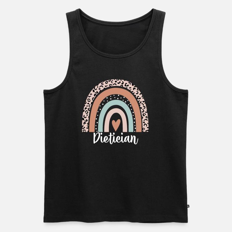 Ernährungsberater Regenbogenleopard Lustiger Ernährungsberater - Männer Premium Bio Tank Top - Schwarz