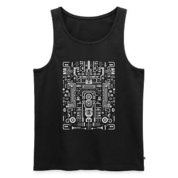 Electro Tribal Pattern - Männer Premium Bio Tank Top - Schwarz - Vorne - Michal (187cm)