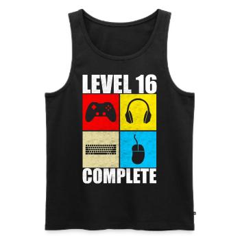 16. Geburtstag Gaming Level Complete Geschenk - Männer Premium Bio Tank Top - Schwarz - Vorne - AI Model Male 178 light (178cm)