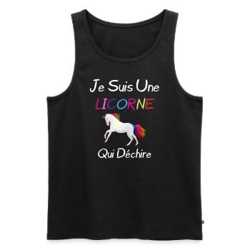 Je Suis Une Licorne - Débardeur bio Premium Homme - noir - Devant - Michal (187cm)