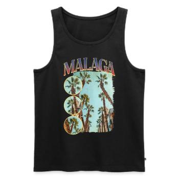 Malaga Spain City Skyline Summer Holiday Palm Trees - Men's Premium Organic Tank Top - black - Front - Michal (187cm)