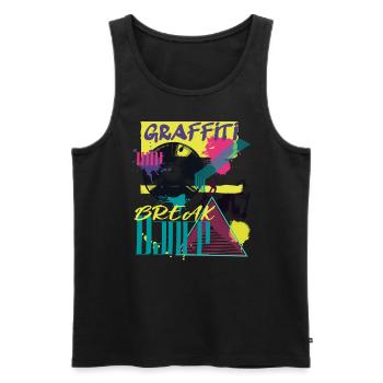 Graffiti rap et breakdance - Débardeur bio Premium Homme - noir - Devant - Michal (187cm)