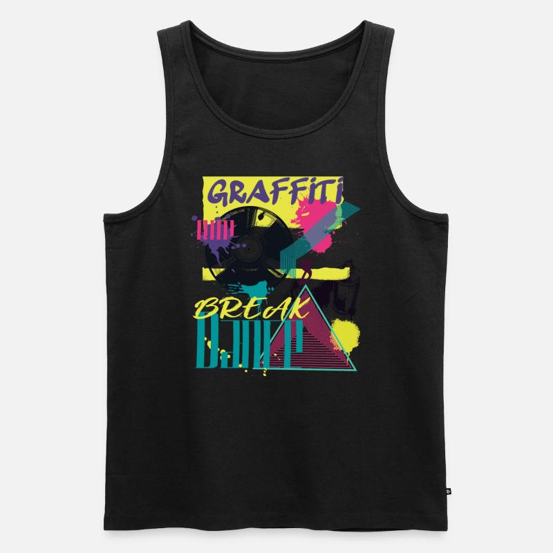 Graffiti rap and breakdance - Männer Premium Bio Tank Top - Schwarz