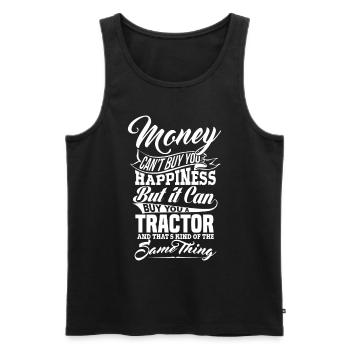 GELD UND TRAKTOR - Männer Premium Bio Tank Top - Schwarz - Vorne - AI Model Male 178 light (178cm)