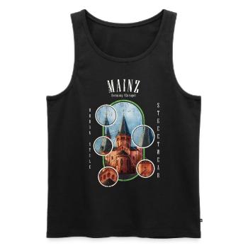 Mainz Deutschland Stadt Skyline Dom Heimat Liebe - Männer Premium Bio Tank Top - Schwarz - Vorne - AI Model Male 178 light (178cm)