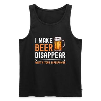 Ich lasse Bier verschwinden Was ist deine Superkraft lustig - Männer Premium Bio Tank Top - Schwarz - Vorne - Michal (187cm)