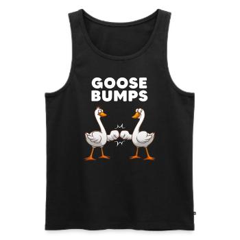 Funny Goose Design For Men Women Geese Duck Animal - Men's Premium Organic Tank Top - black - Front - AI Model Male 178 light (178cm)