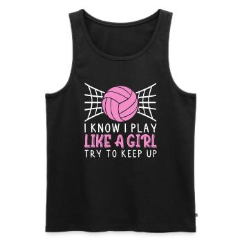Conception de volleyball amusant pour les femmes volleyball féminin - Débardeur bio Premium Homme - noir - Devant - Michal (187cm)
