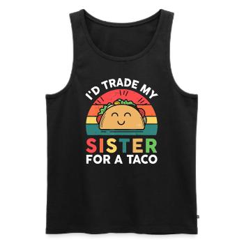 C’est drôle que j’échangerais ma sœur contre une chemise à tacos Big Littl - Débardeur bio Premium Homme - noir - Devant - Michal (187cm)