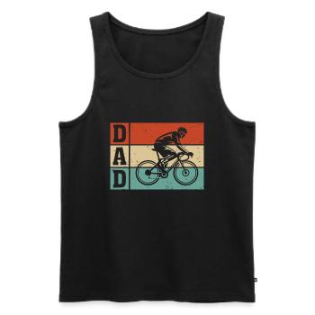 Vintage Retro Cycling Lover Dad Cycling Father's D - Men's Premium Organic Tank Top - black - Front - AI Model Male 178 light (178cm)