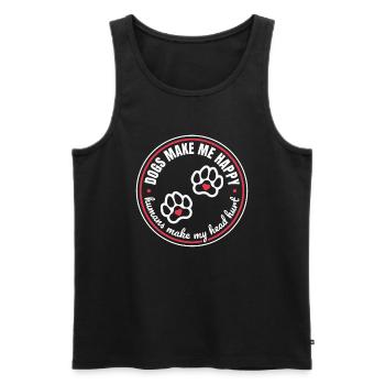 Hunde machen mich glücklich Menschen machen meinen Kopf verletzt Geschenk - Männer Premium Bio Tank Top - Schwarz - Vorne - Michal (187cm)