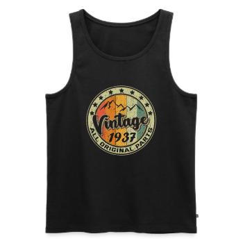 Vintage 1937 Retro 85 Jahre altes Geschenk 85. Geburtstag - Männer Premium Bio Tank Top - Schwarz - Vorne - AI Model Male 178 light (178cm)
