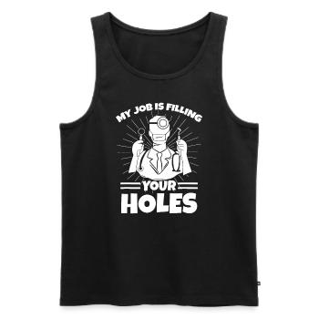 Dentalhygieniker Geschenk Zahnarzt Löcher Zähne füllen - Männer Premium Bio Tank Top - Schwarz - Vorne - Michal (187cm)