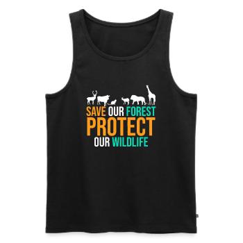 Save Our Forest Protect Our Wildlife Animal Enviro - Men's Premium Organic Tank Top - black - Front - AI Model Male 178 light (178cm)