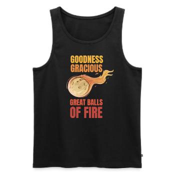 Great balls of fire funny flaming meteor comet ast - Men's Premium Organic Tank Top - black - Front - AI Model Male 178 light (178cm)