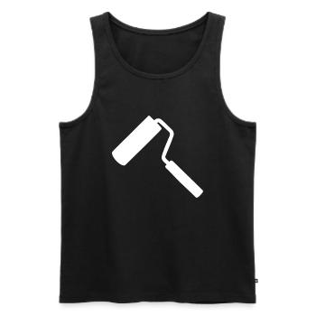 Rouleau de peintre - Débardeur bio Premium Homme - noir - Devant - AI Model Male 178 light (178cm)