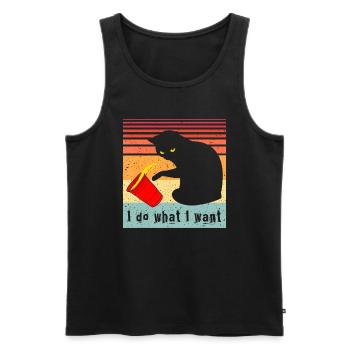 Mach, was ich will Vintage Black Cat Red Cup Funny My - Männer Premium Bio Tank Top - Schwarz - Vorne - AI Model Male 178 light (178cm)