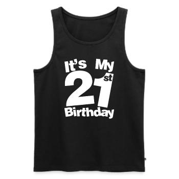 21. Geburtstag Es ist mein 21. Geburtstag 21-jähriger Bi - Männer Premium Bio Tank Top - Schwarz - Vorne - AI Model Male 178 light (178cm)
