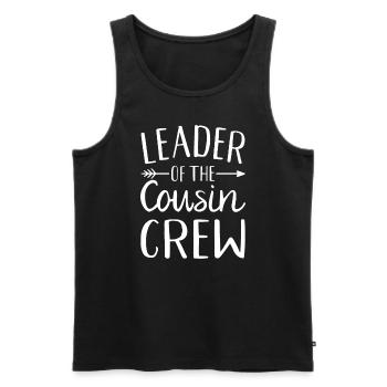 Leader of the cousin crew - Men's Premium Organic Tank Top - black - Front - AI Model Male 178 light (178cm)