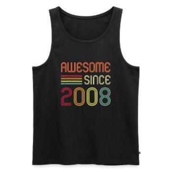 Genial seit 2008 14. Geburtstag retronovember - Männer Premium Bio Tank Top - Schwarz - Vorne - AI Model Male 178 light (178cm)