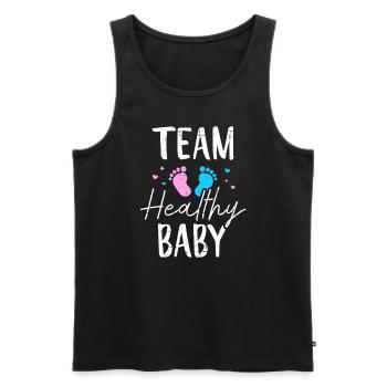 Drôle de révélation de genre Équipe Healthy Baby Party Suppli - Débardeur bio Premium Homme - noir - Devant - Michal (187cm)
