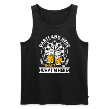 Dart Player Dart Board One Dart Competition Arrowd - Men's Premium Organic Tank Top - black - Front - AI Model Male 178 light (178cm)
