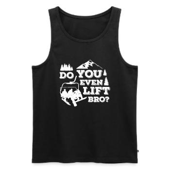 Drôle de ski Soulevez-vous même Bro Ski Giftdo you e - Débardeur bio Premium Homme - noir - Devant - AI Model Male 178 light (178cm)