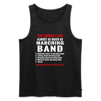 5 choses à propos des montagnes russes Marching Band Funnyfun - Débardeur bio Premium Homme - noir - Devant - Michal (187cm)