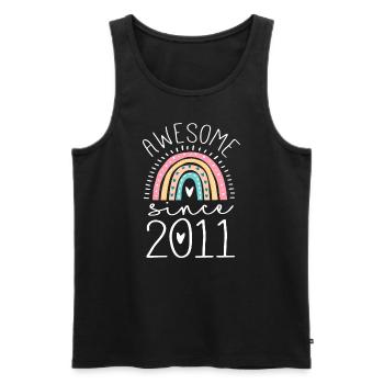 Fantastisch seit 2011 Regenbogengeschenke zum 11. Geburtstag Bor - Männer Premium Bio Tank Top - Schwarz - Vorne - Michal (187cm)