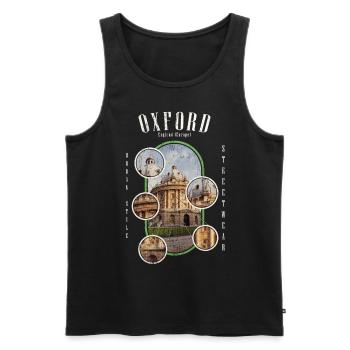 Oxford Angleterre Royaume-Uni City Skyline Vintage Rétro - Débardeur bio Premium Homme - noir - Devant - Michal (187cm)