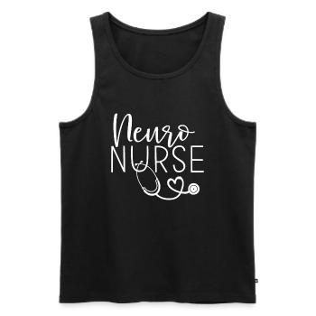 Cute Neuro Nurse Shirt - Neurology Nursing - Men's Premium Organic Tank Top - black - Front - AI Model Male 178 light (178cm)