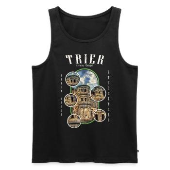Trier Germany City Skyline Home Love - Men's Premium Organic Tank Top - black - Front - Michal (187cm)