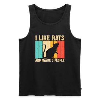 Lustige Ratte Design Ratte Liebhaber Männer Frauen Maus Nagetiere - Männer Premium Bio Tank Top - Schwarz - Vorne - AI Model Male 178 light (178cm)