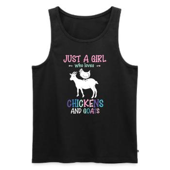 Nur ein Mädchen, das Hühner und Ziegen liebt Farm Anim - Männer Premium Bio Tank Top - Schwarz - Vorne - Michal (187cm)