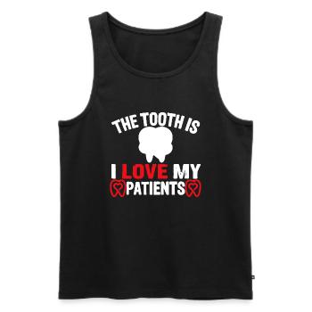 The Tooth Is I Love My Patients Dentist Valentines - Men's Premium Organic Tank Top - black - Front - Michal (187cm)