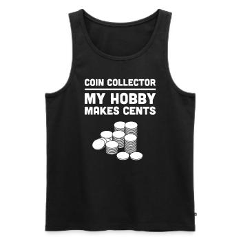 Lustiges "Mein Hobby macht Cents" Münzsammelei - Männer Premium Bio Tank Top - Schwarz - Vorne - AI Model Male 178 light (178cm)
