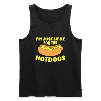 Ich bin nur hier für die Hotdogs Funny Hot Dogfunny h - Männer Premium Bio Tank Top - Schwarz - Vorne - AI Model Male 178 light (178cm)