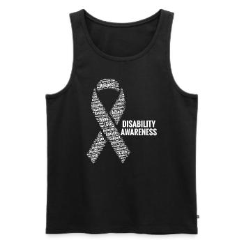 Disability Awareness Respect Access Care Advocacy - Men's Premium Organic Tank Top - black - Front - AI Model Male 178 light (178cm)