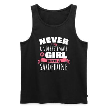 Saxophoniste Femme Saxophoniste Fille Saxopho - Débardeur bio Premium Homme - noir - Devant - Michal (187cm)