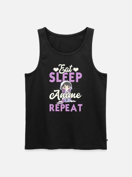 Eat Sleep Anime Repeat Japanese Manga Lover Cospla - Men's Premium Organic Tank Top - black